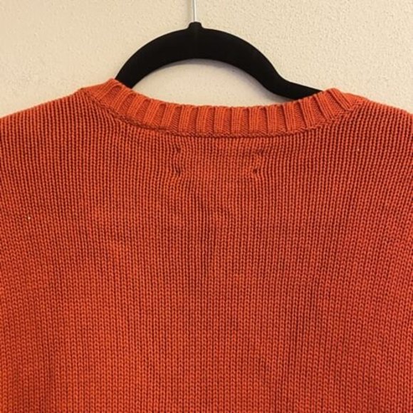 Chaps Orange Sweater Men's XL Tall 100% Cotton Crew Neck - Picture 8 of 8